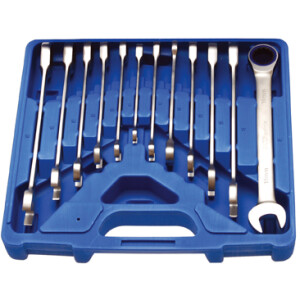BGS 12-piece Ratchet Wrench Set, 8-19 mm
