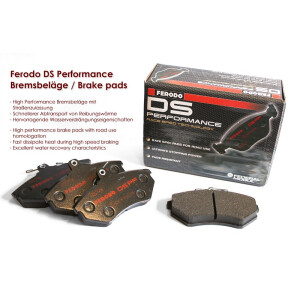 Brake Pads (set), Ferodo DS Performance sport brake pads, e.g. for Audi 80, Coupe, VW Golf 2 1,8 GTI G60 (Ferodo FDS774)