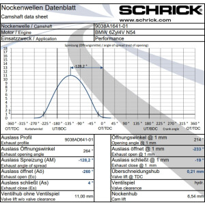 Schrick camshaft for BMW N54 | 3,0L 24V 6-Zyl., MKB: N54...