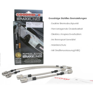 Stahlflex Bremsleitungssatz für VW Golf 2 GTI mit ABE, 4-teilig (Goodridge TVW0500-4)