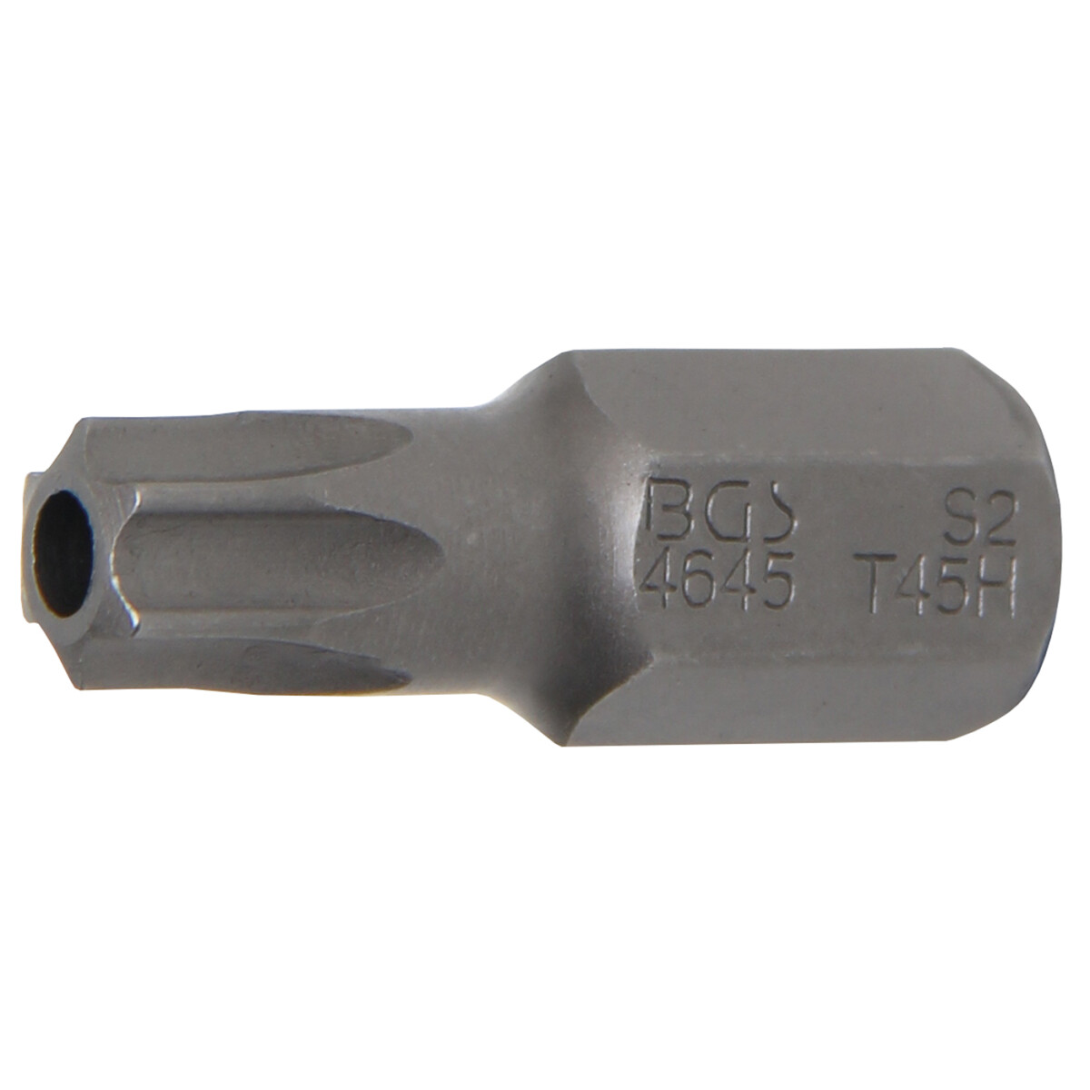 BGS Bit | Antrieb Außensechskant 10 mm (3/8) | T-Profil (für Torx) mit Bohrung T45 (BGS 4645)