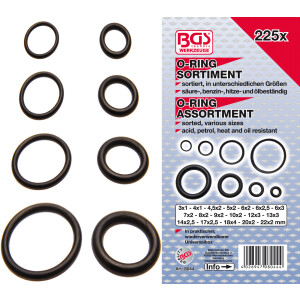 Bgs O Ring Assortment A 3 22 Mm 225 Pcs Bgs 8044