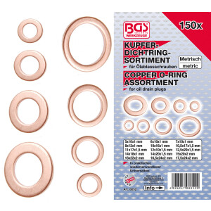 BGS Seal Ring Assortment | Copper | 150 pcs. (BGS 8052)