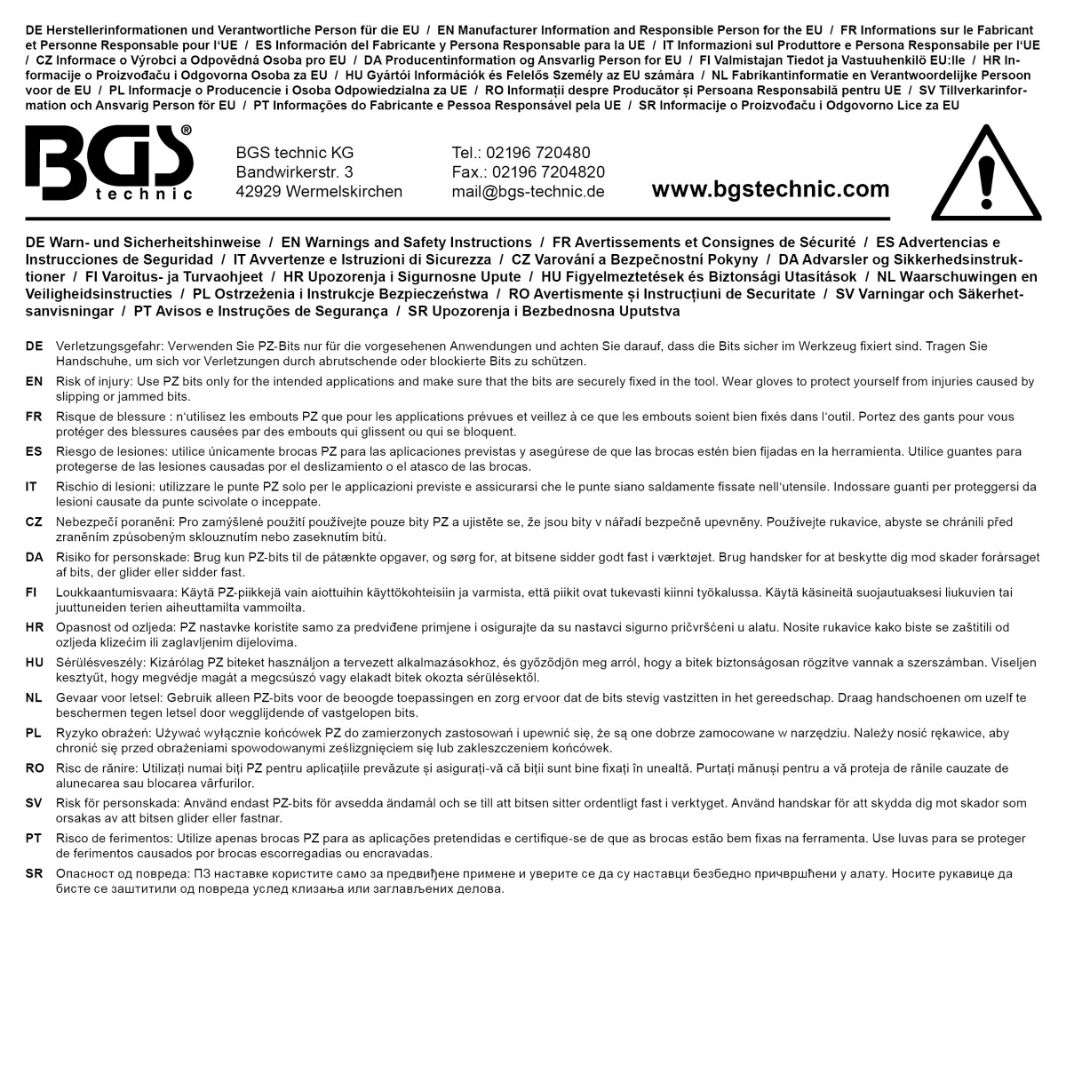 BGS Bit-Einsatz | 10 mm (3/8) | Kreuzschlitz PZ1 (BGS 2550)