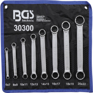 BGS Double Ring Spanner Set | extra flat | 6-22 mm | 8...