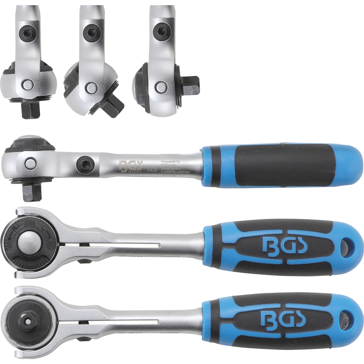 BGS Reversible Ratchet with Ball Head | 6.3 mm...