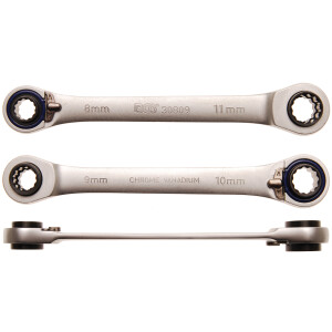 BGS Double Ended Ratchet Wrench "4 in 1" | 8x9,...