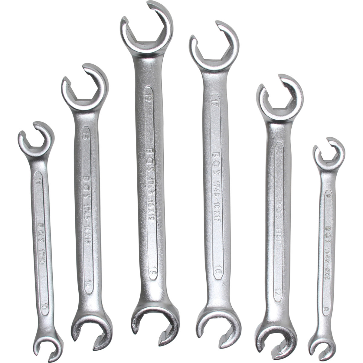 BGS Double Ring Spanner Set, open Type | 8 x 9 - 18 x 19 mm | 6 pcs.