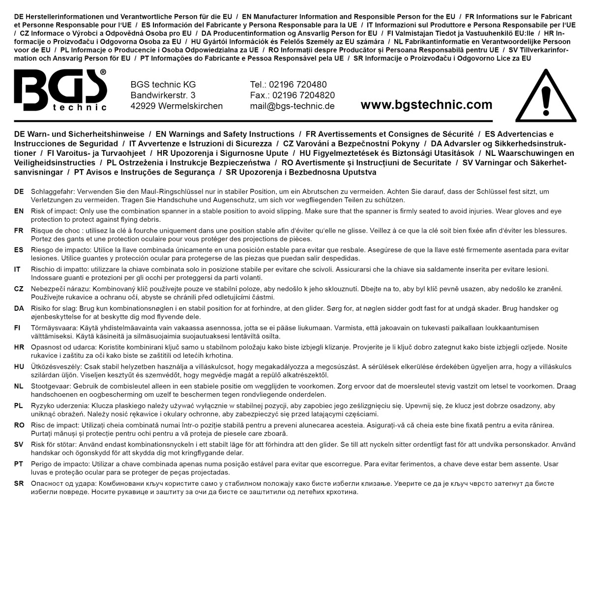 BGS Maul-Ringschlüssel | extra lang | SW 27 mm (BGS 122