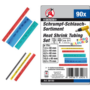KRAFTMANN Schrumpfschlauch-Sortiment | farbig | 90-tlg....