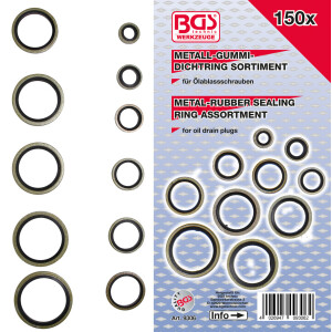 BGS Seal Ring Assortment | Metal | with Rubber sealing...