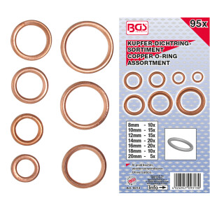 Bgs O Ring Assortment Copper A 6 Mm 95 Pcs Bgs 9