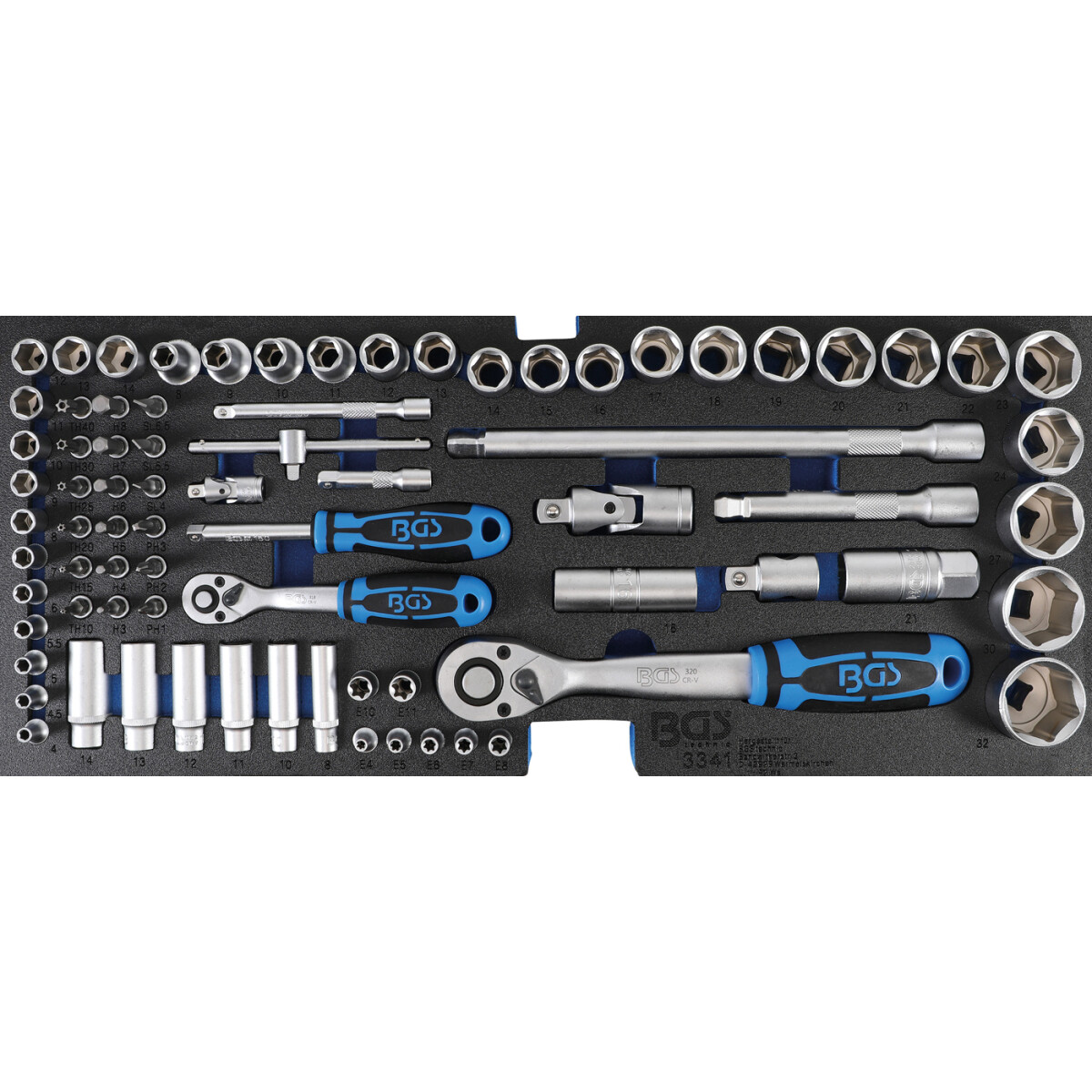 BGS Foam Tray for Item 3312: Socket Set | 12.5 mm (1/2\