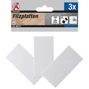 KRAFTMANN Filzgleiter | Platten | weiß | 100 x 200...