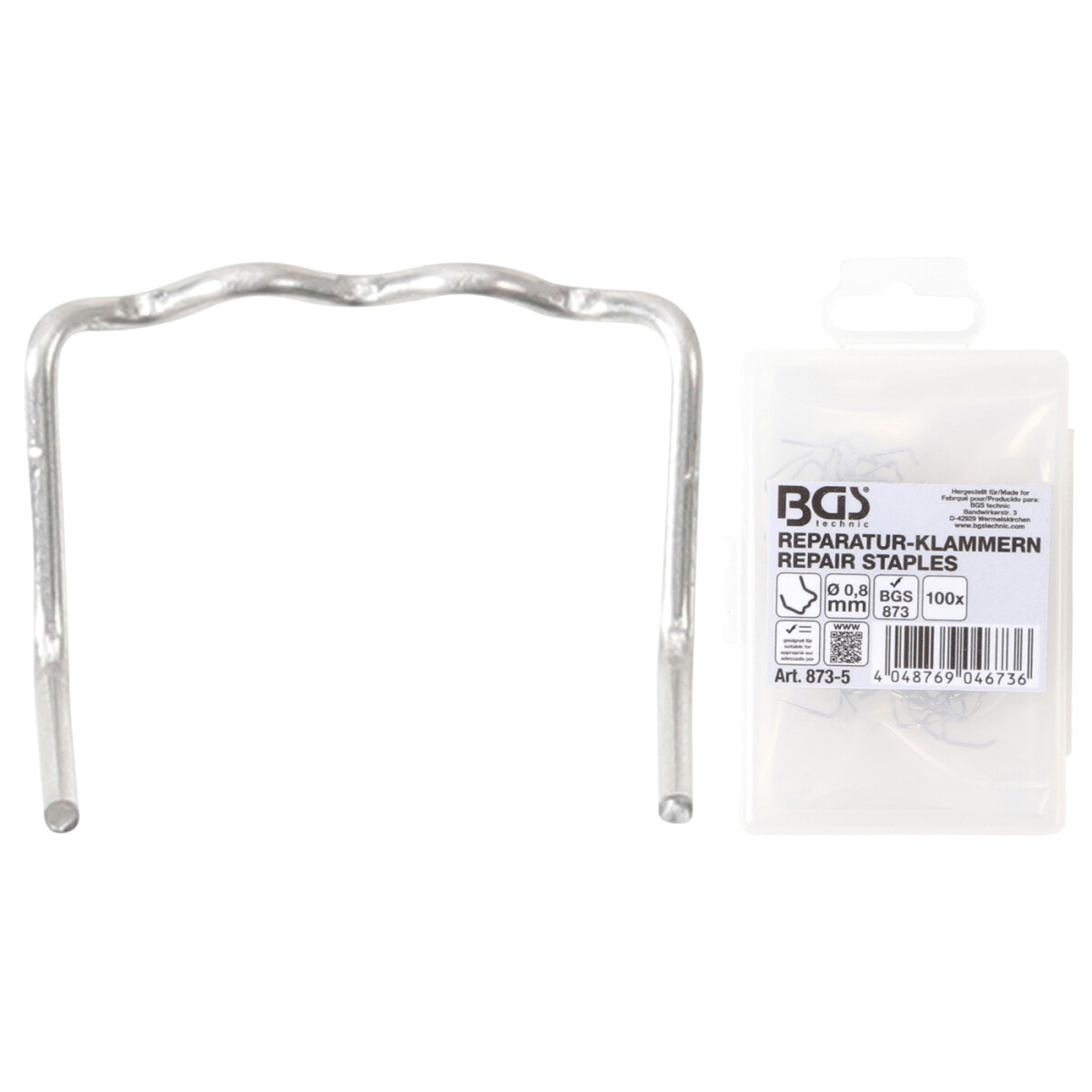 BGS Reparatur-Klammern | L-Form | Ø 0,8 mm | 100-tlg.